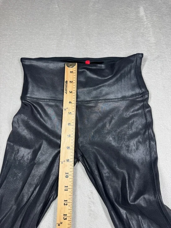 Spanx Faux Leather Crackle Black Leggings Size Small - Picture 8 of 16